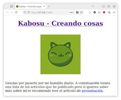 Captura de pantalla de este blog con tema claro